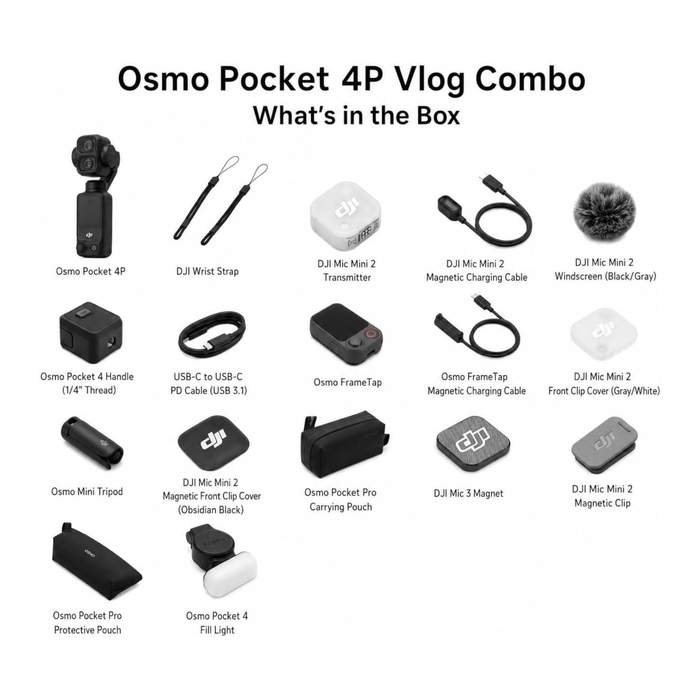 DJI Osmo Pocket 4P Vlog 4K Camera with Dual Lens Combo