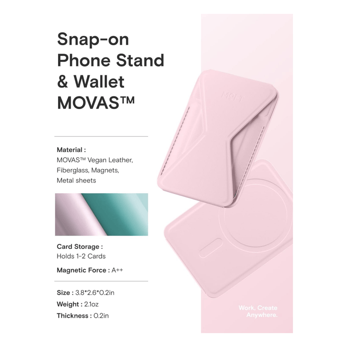 MOFT MagSafe Wallet Phone Stand - Light Pink