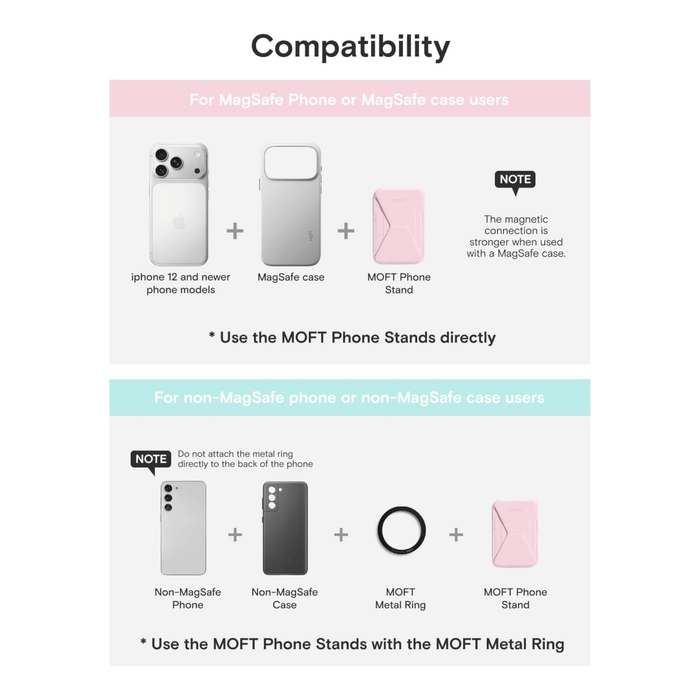MOFT MagSafe Wallet Phone Stand - Light Pink