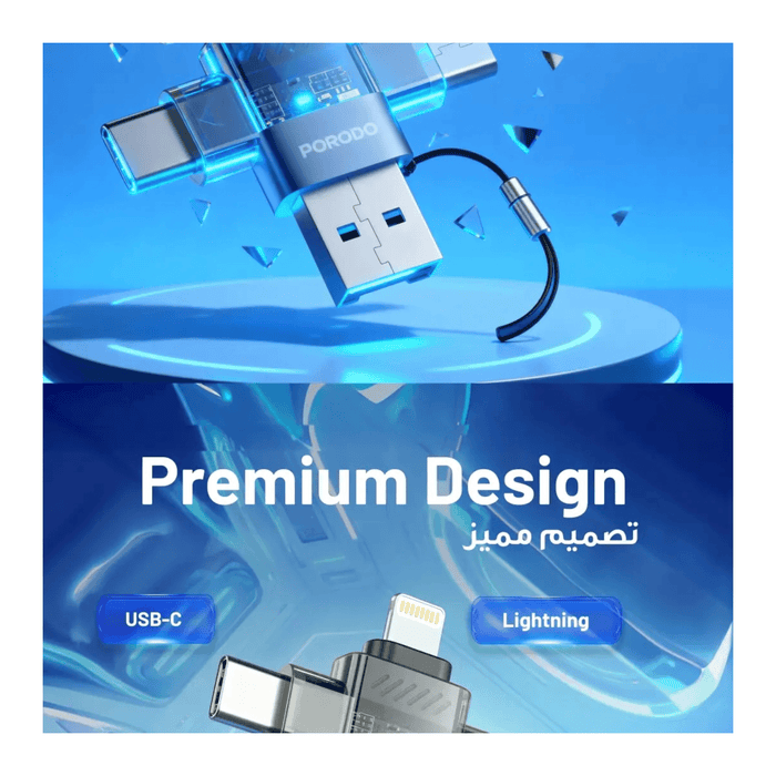 Porodo MINILINK Transparent 3-in-1 OTG Adapter