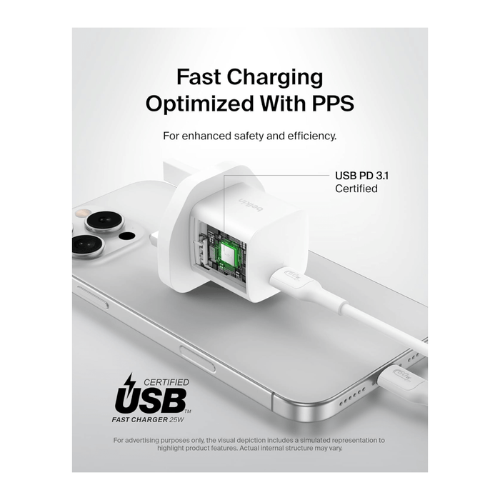 Belkin 25W USB-C PD Wall Charger with USB-C Cable