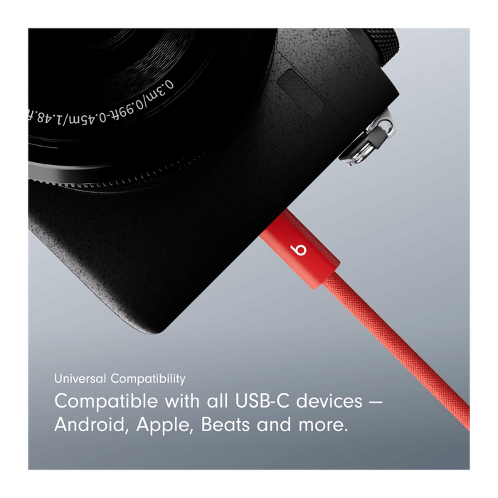 Beats USB-C to USB-C Woven Cable 3m 240W - Rapid Red