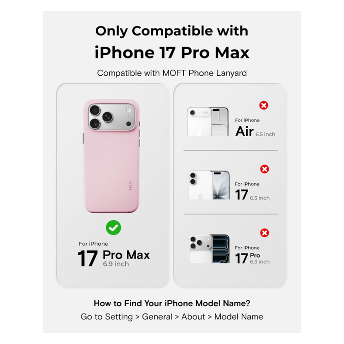 MOFT MOVAS Snap Case for iPhone 17 Pro Max - Light Pink