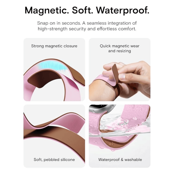 Moft Snap Apple Watch Band - Light Pink x Brownie