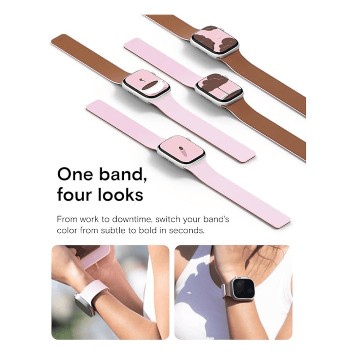 Moft Snap Apple Watch Band - Light Pink x Brownie