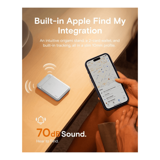 MOFT Trackable MagSafe Wallet Tripod Stand with Find My, with wireless charging support. TaMiMi Projects Qatar.