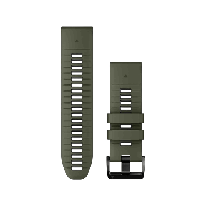 Garmin QuickFit® 26 Watch Band in Moss/Graphite Silicone.