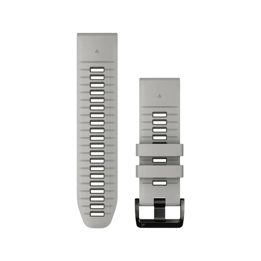 Garmin QuickFit® 26 Watch Band in Fog Gray/Moss Silicone.