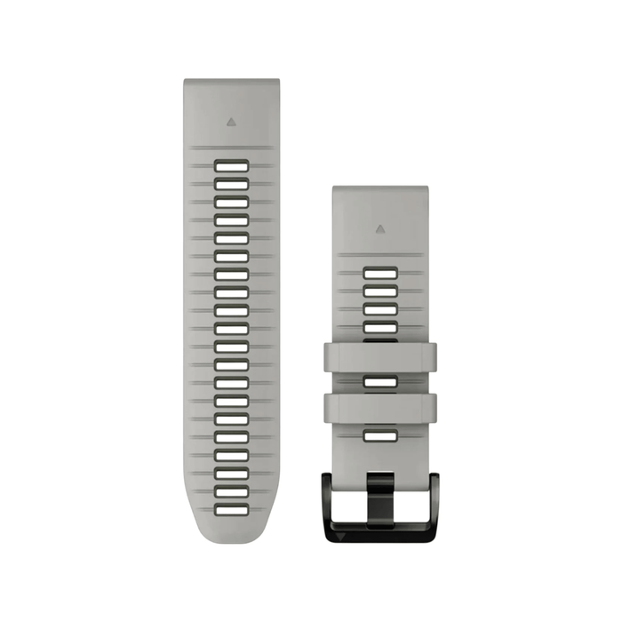 Garmin QuickFit® 26 Watch Band in Fog Gray/Moss Silicone.