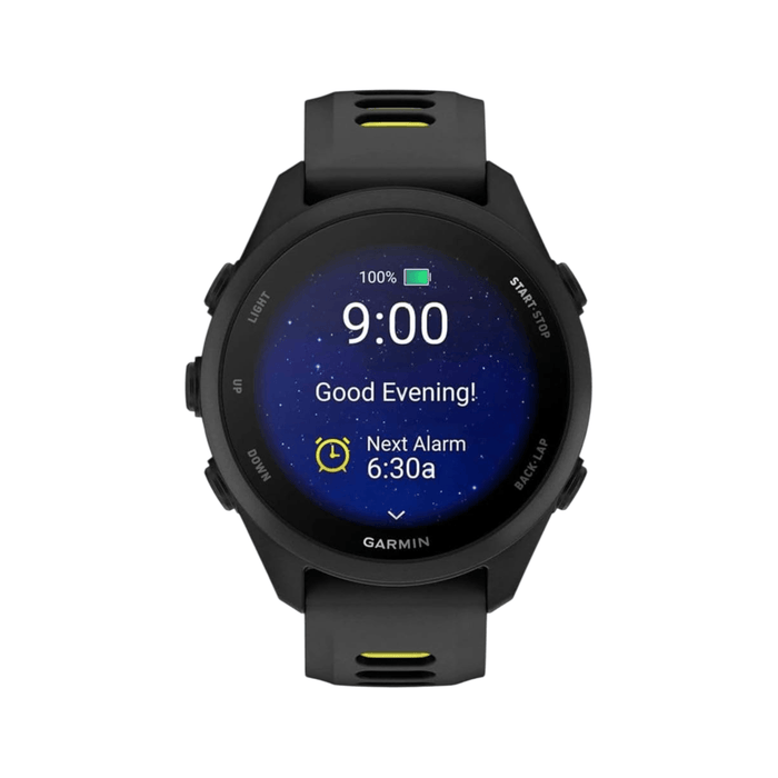 Forerunner® 170 - Black / Amp Yellow, Built-in GPS for accurate pace and distance tracking.
