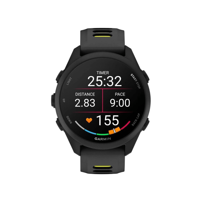 ‫ساعة جارمن فورينر 170 من تميمي بروجكتس في قطر. شاشة AMOLED، نظام GPS، تتبع نبض القلب، Garmin Coach وبطارية 10 أيام. 