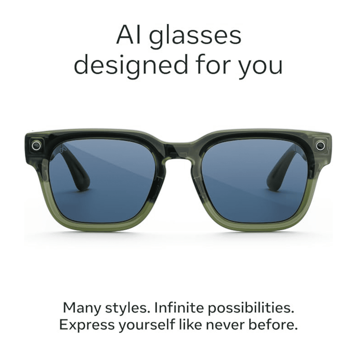 Meta Fury AI Glasses - Racing Green / Light Blue Atlantic