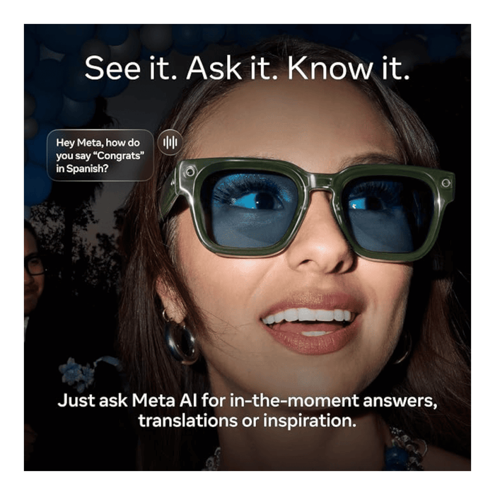 Meta Fury AI Glasses - Racing Green / Light Blue Atlantic