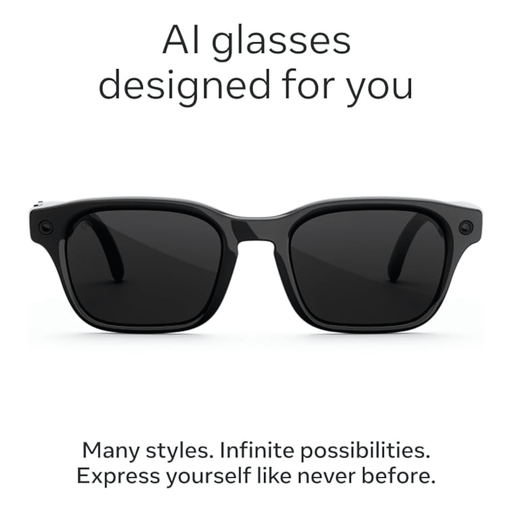 Meta Adventurer AI Glasses - Classic Black / Transitions Grey, Built-in Meta AI for smart assistance and voice control.