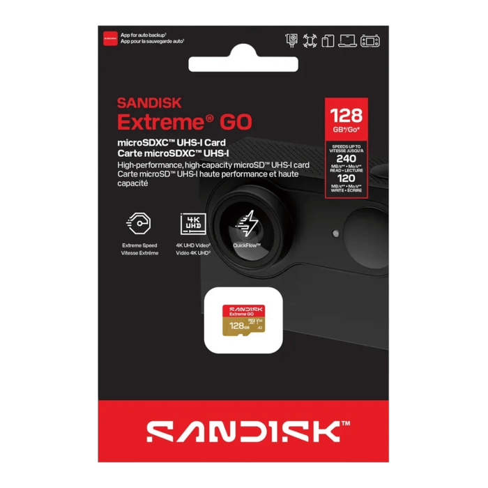 ‫كارت ميموري SanDisk Extreme GO من تميمي بروجكتس. سرعة تصل إلى 240MB/s،  للألعاب وتصوير فيديو 4K.