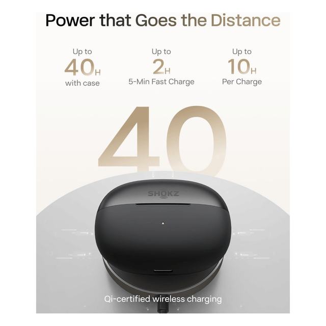 ‫سماعة شوكز OpenDots 2 من تميمي بروجكتس. تصميم مفتوح مع Dolby Audio، بطارية 40 ساعة، IP57، Bluetooth 6.1 وشحن لاسلكي.