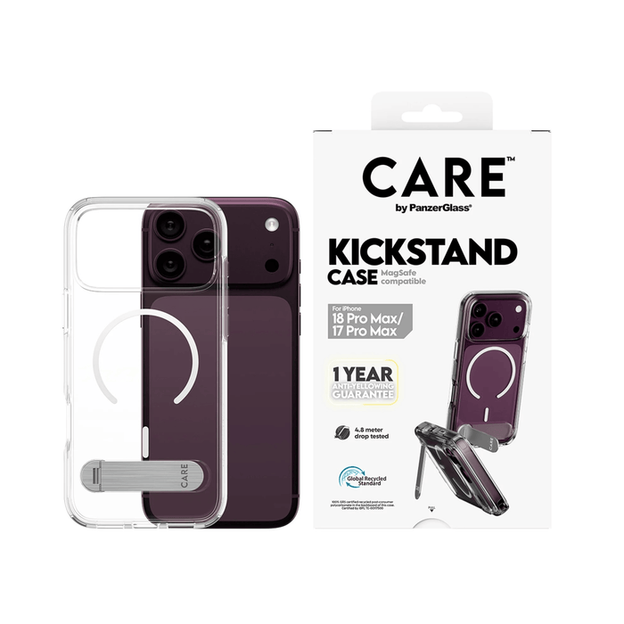 PanzerGlass Kickstand MagSafe Case for iPhone 18 Pro Max - Clear