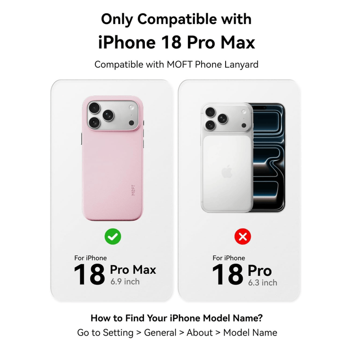 MOFT MOVAS Snap Case for iPhone 18 Pro Max - Light Pink