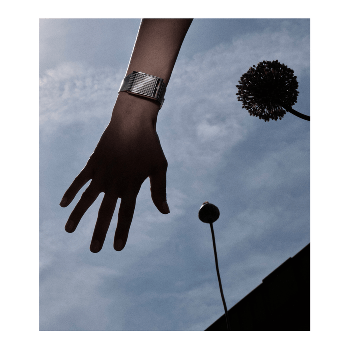 WHOOP 5.0 Meridian Band from TaMiMi Projects in Qatar. Stainless steel, adjustable fit, premium Milanese mesh design.