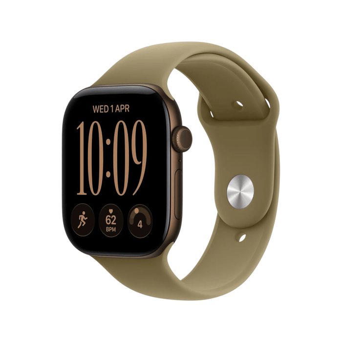 Apple Watch S12, GPS 42mm Dark Bronze Aluminum Case with Olive Sport Band - S/M