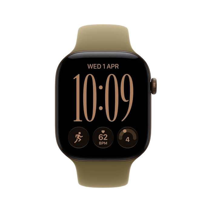 Apple Watch S12, GPS 42mm Dark Bronze Aluminum Case with Olive Sport Band - S/M