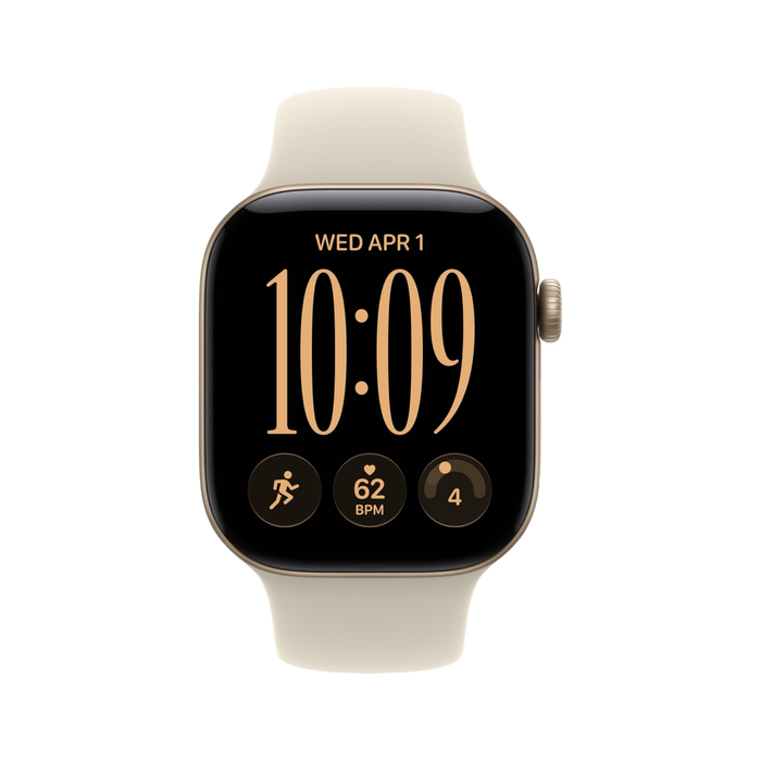 Apple Watch S12, GPS 42mm Light Gold Aluminium Case with Sand Sport Band - S/M