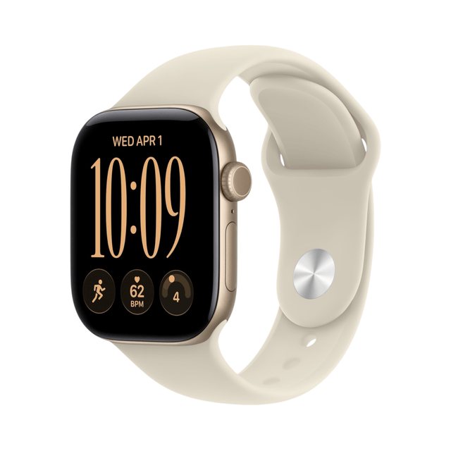 Apple Watch S12, GPS 42mm Light Gold Aluminium Case with Sand Sport Band.