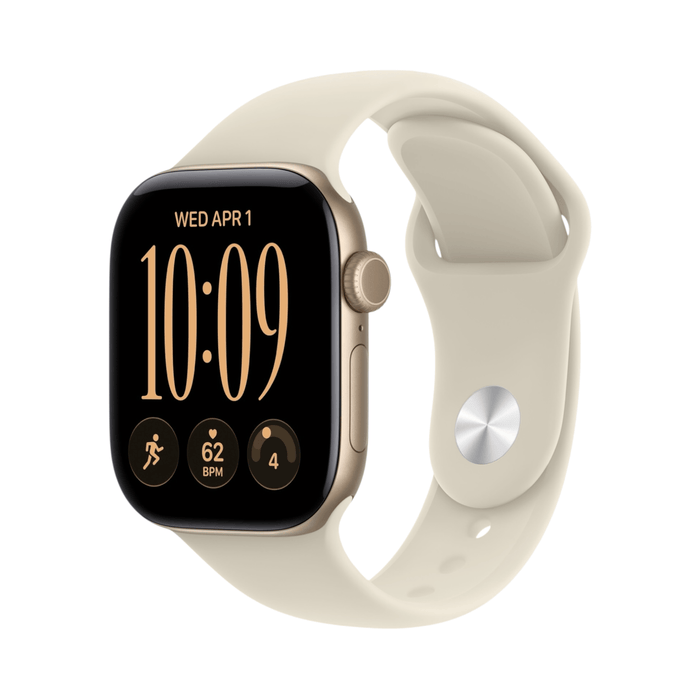 Apple Watch S12, GPS 42mm Light Gold Aluminium Case with Sand Sport Band - S/M