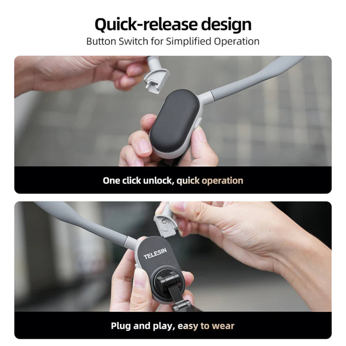 Magnetic Quick Release Neck Mount for hands-free shooting, flexible gooseneck, MAGSAFE compatible. Available at TaMiMi Projects, Qatar.