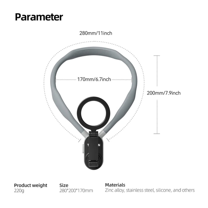 Magnetic Quick Release Neck Mount for hands-free shooting, flexible gooseneck, MAGSAFE compatible. Available at TaMiMi Projects, Qatar.