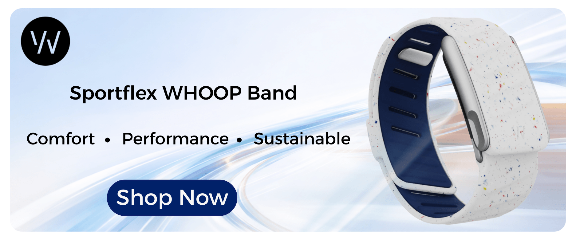 WHOOP SportFlex fitness band with comfort performance design