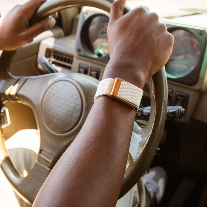 Sand Dune Rose Gold SuperKnit Luxe Band for WHOOP, elegant & durable, available at TaMiMi Projects in Qatar. Order now!