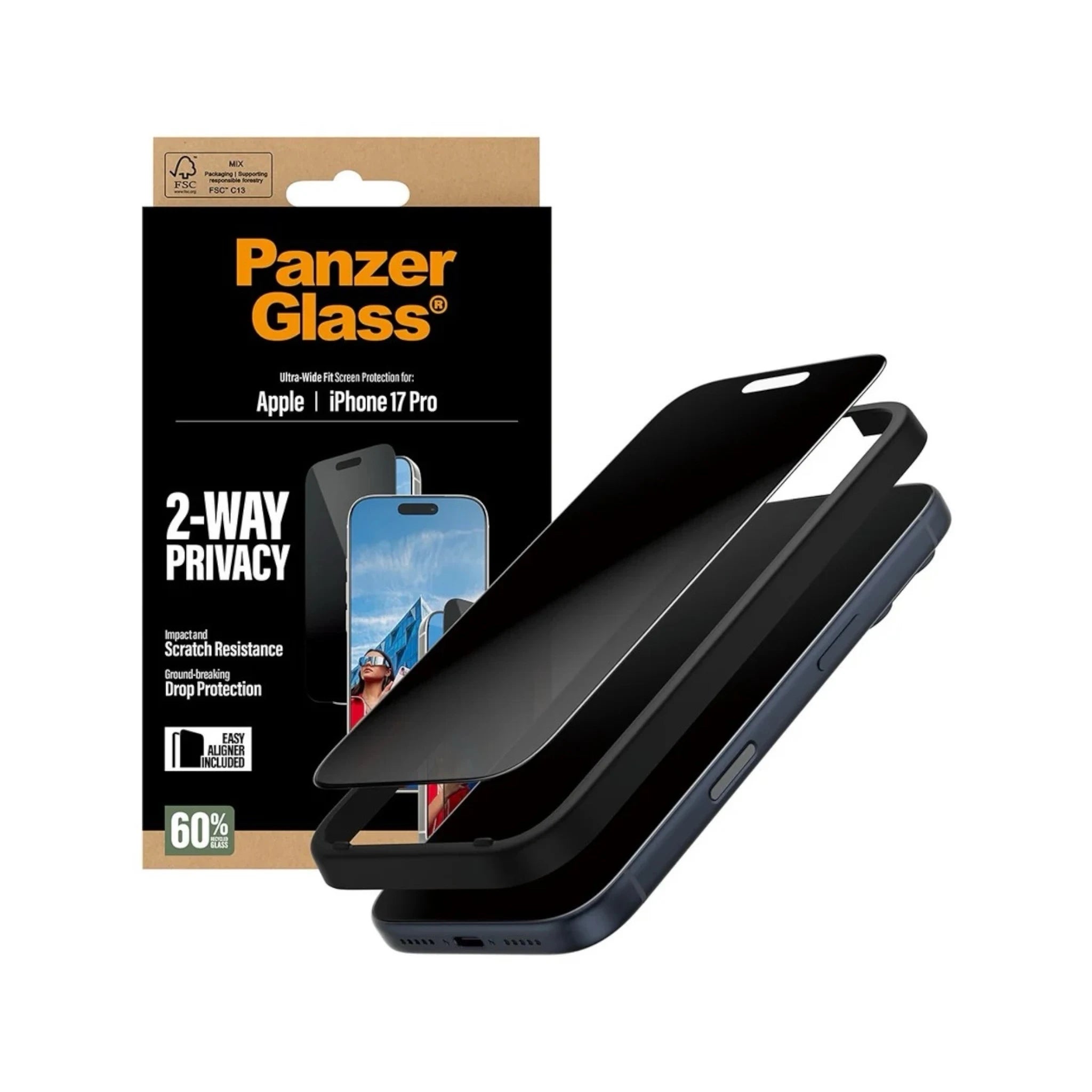 PanzerGlass® Screen Protector for iPhone 17 Pro - Privacy PanzerGlass® Screen Protector for iPhone 17 Pro - Privacy