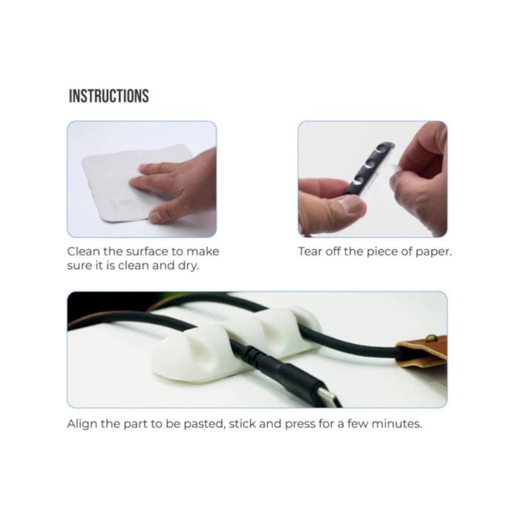 Blupebble Anchor Four Cable Management 2pcs - White Blupebble Anchor Four Cable Management 2pcs - White