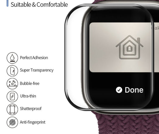 Screen protector for Apple Watch Series 7, 8, 9. Scratch-resistant, high clarity, easy application - TaMiMi Projects in Qatar.