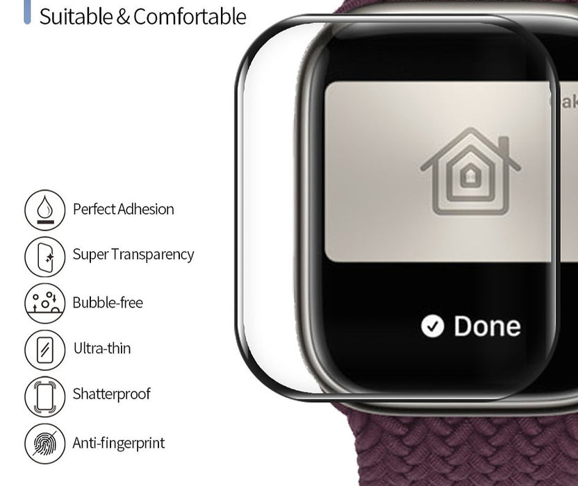 Screen protector for Apple Watch Series 7, 8, 9. Scratch-resistant, high clarity, easy application - TaMiMi Projects in Qatar.