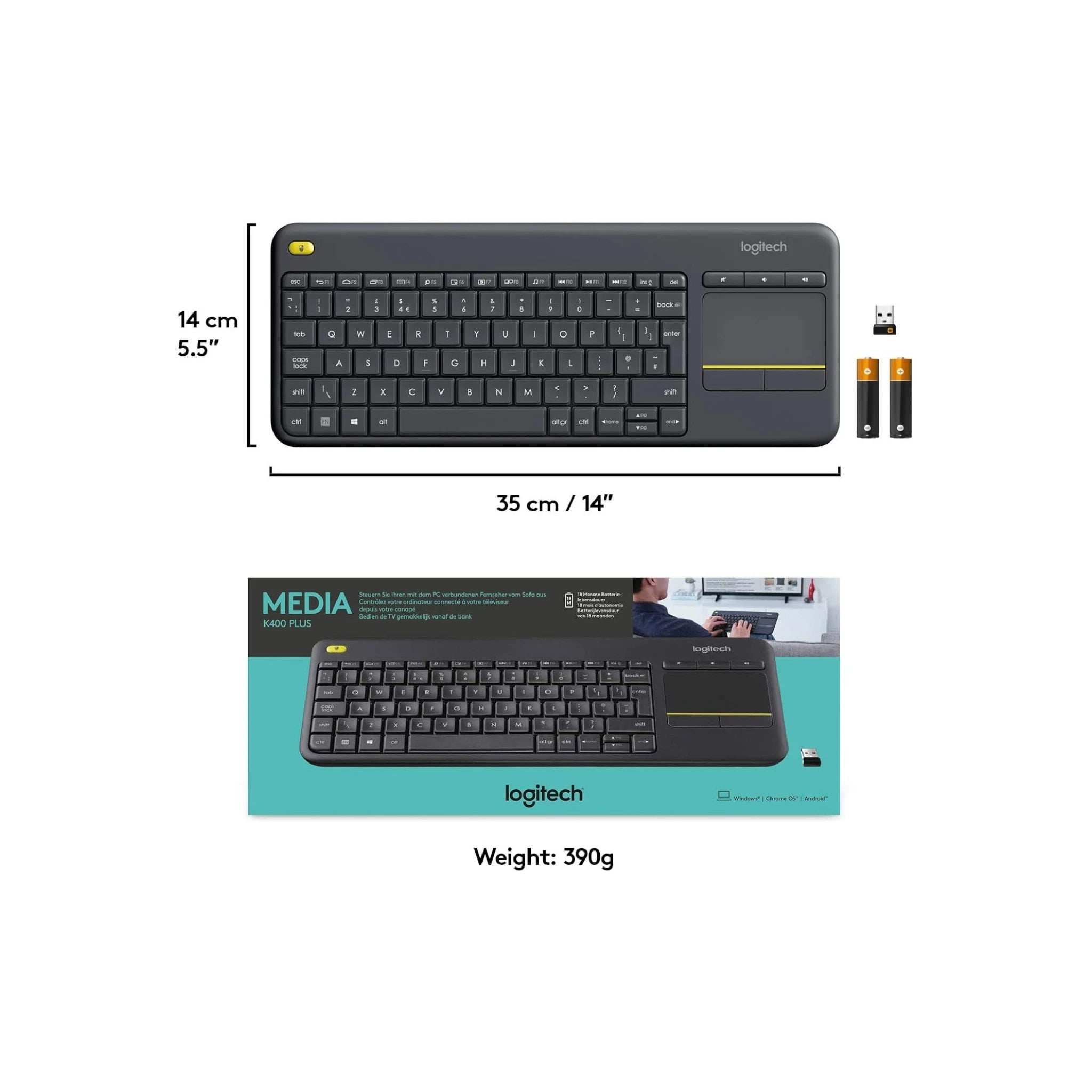 Logitech K400 Plus Wireless Keyboard Logitech K400 Plus Wireless Keyboard