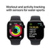Apple Watch Series 10 GPS 42mm Jet Black Aluminium Case with Black Sport Band. Available at TaMiMi Projects in Qatar.