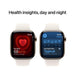Apple Watch Series 10 GPS + Cellular 42mm with Gold Titanium Case and Starlight Sport Band, available at TaMiMi Projects Qatar.