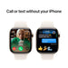 Apple Watch Series 10 GPS + Cellular 42mm with Gold Titanium Case and Starlight Sport Band, available at TaMiMi Projects Qatar.