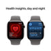 Apple Watch Series 10 GPS + Cellular 46mm with Natural Titanium Case and Stone Grey Sport Band, available at TaMiMi Projects Qatar