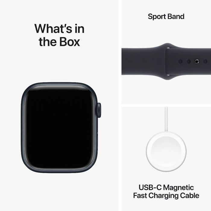 Get Apple Apple Watch S9 45mm Midnight Aluminium Case with Midnight Sport Band - M/L in Qatar from TaMiMi Projects