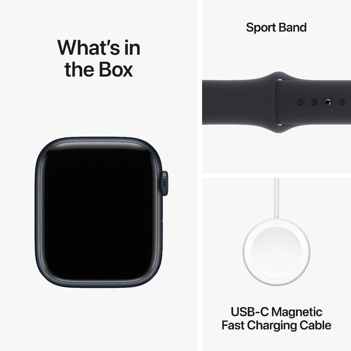 Apple Watch S9 45mm Midnight Aluminium Case with Midnight Sport Band - M/L