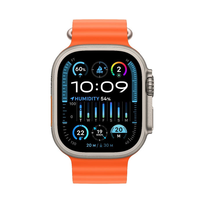 Apple Watch Ultra 2 Titanium Case with Orange Ocean Band