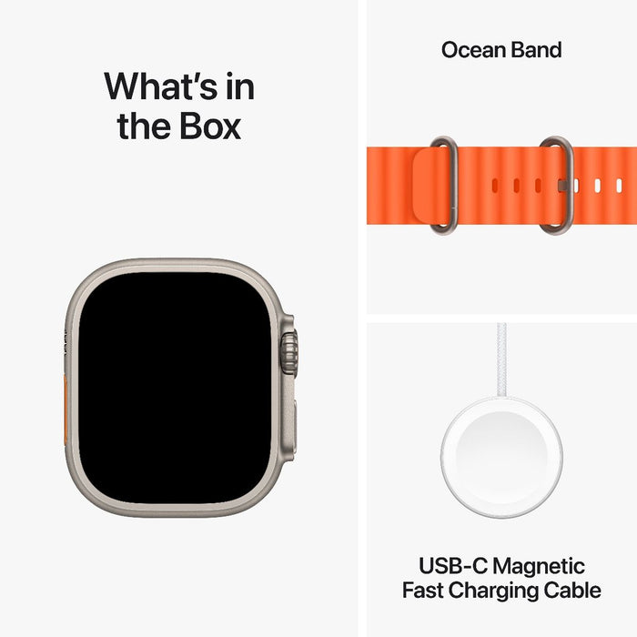 Apple Watch Ultra 2 Titanium Case with Orange Ocean Band