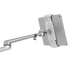 Adjustable monitor or tablet arm mount with a sleek design, capable of securely holding devices in various positions. Ideal for office setups, providing flexibility and convenience for viewing screens.