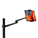 Adjustable monitor or tablet arm mount with a sleek design, capable of securely holding devices in various positions. Ideal for office setups, providing flexibility and convenience for viewing screens.