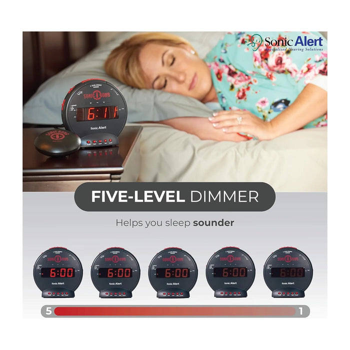 منبه هزاز مزعج جدًا، يعمل بالكهرباء فقط، مزود بخيارات صوت وهزاز، مناسب للنوم الثقيل من تميمي بروجكتس قطر