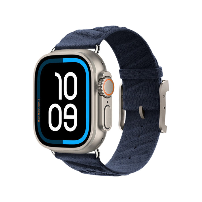 Apple Watch Hermès Ultra 3 49mm Natural Titanium with Bleu Nuit En Mer band – TaMiMi Projects Qatar