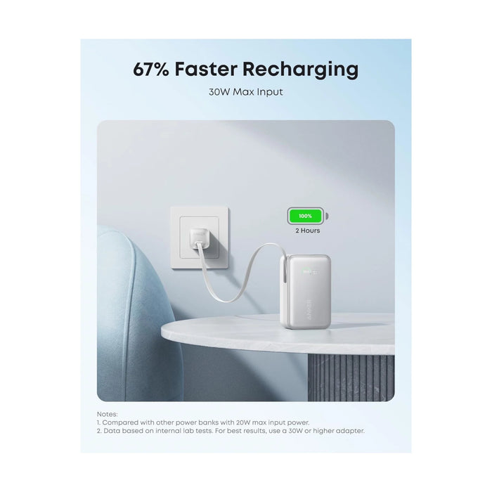 Anker Nano 10000mAh 45W Power Bank with Built-in USB-C Cable - White
Available now from TaMiMi Projects in Qatar.